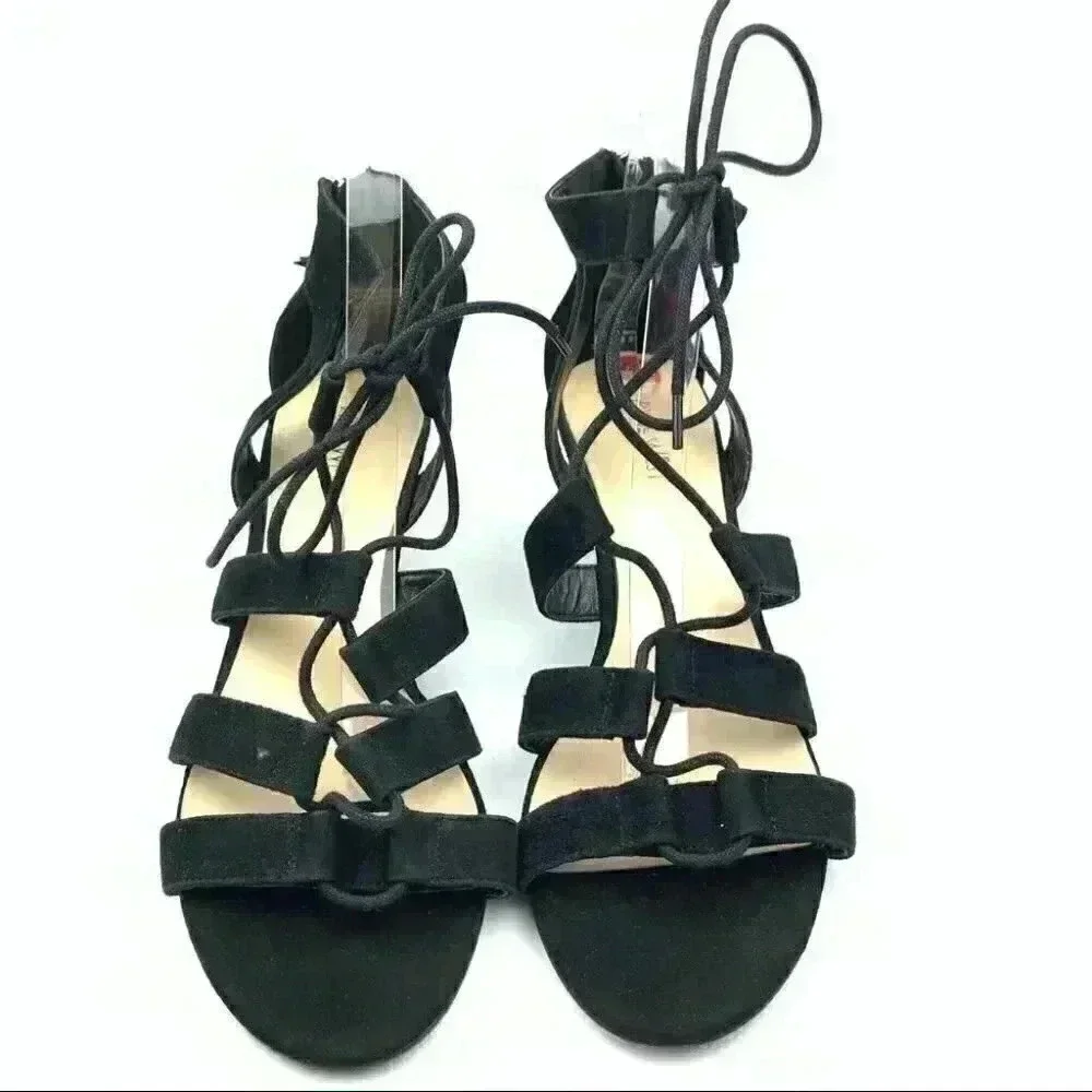 Nine West Pasa heels size 10 black suede wedges